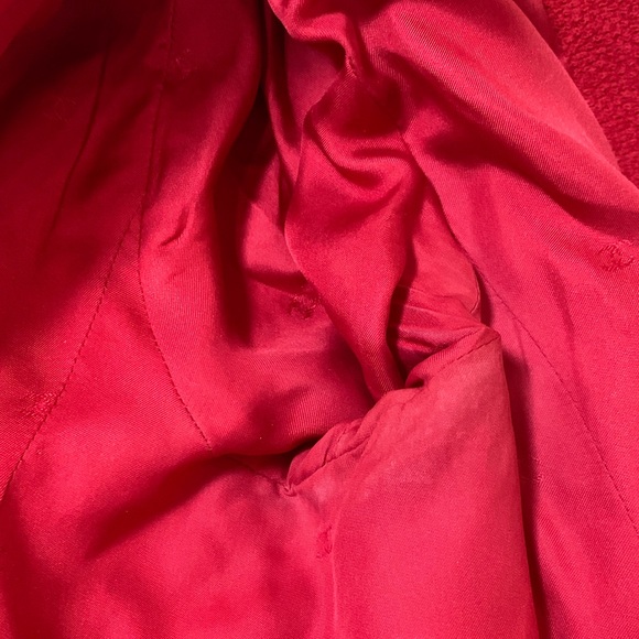 Vintage CHANEL 1998 Red Tweed 2 Piece Jacket Skirt Set Size‎ 46 - Picture 10 of 15